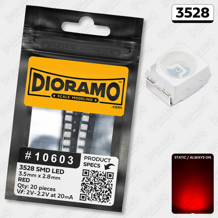 3528 Red SMD LED Components. 20 pcs.