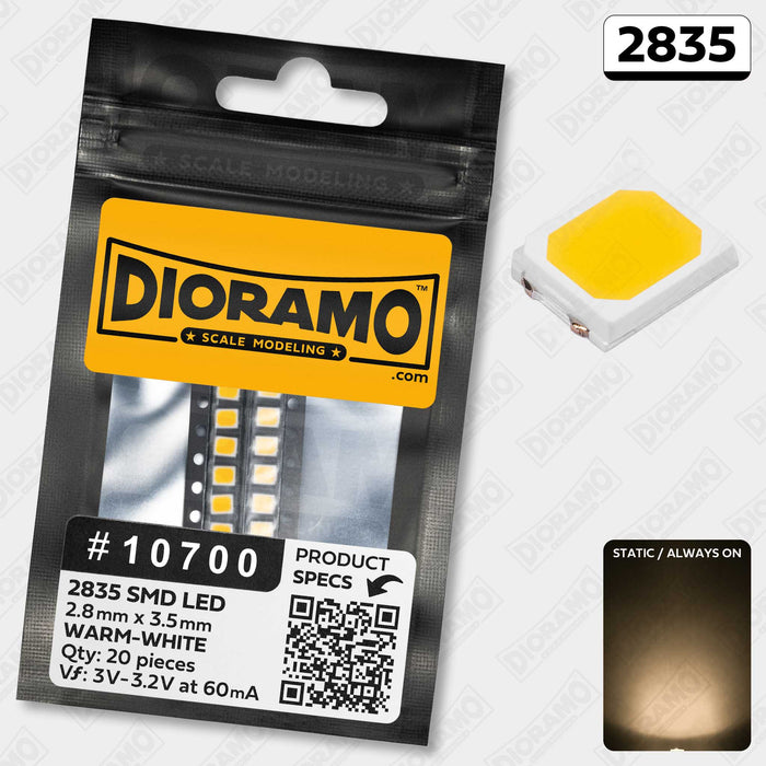 2835 Warm-White SMD LED Components. 20 pcs.