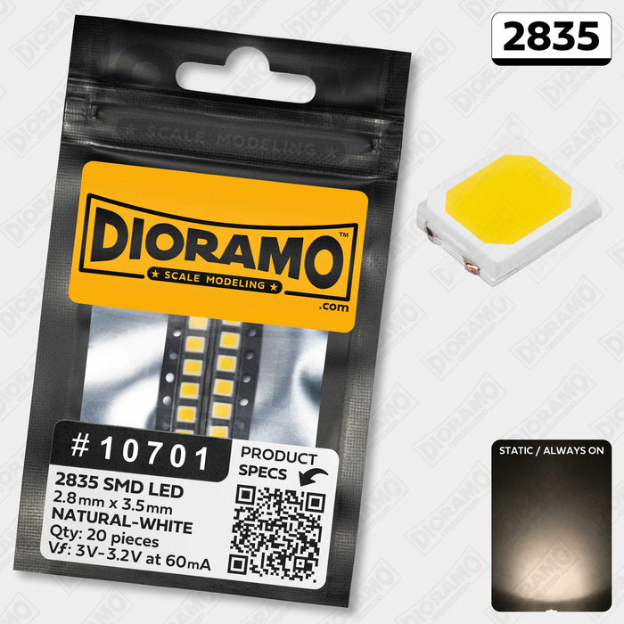 2835 Natural-White SMD LED Components. 20 pcs.