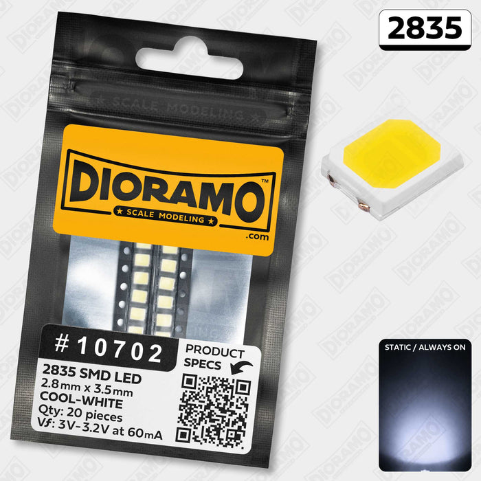 2835 Cool-White SMD LED Components. 20 pcs.