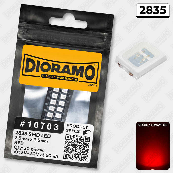 2835 Red SMD LED Components. 20 pcs.