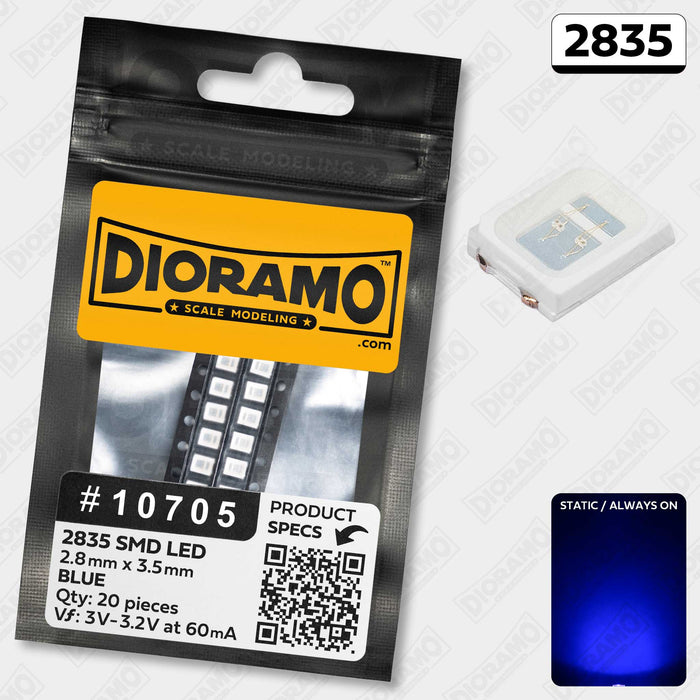 2835 Blue SMD LED Components. 20 pcs.