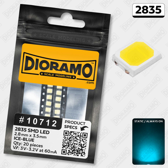 2835 Ice-Blue SMD LED Components. 20 pcs.