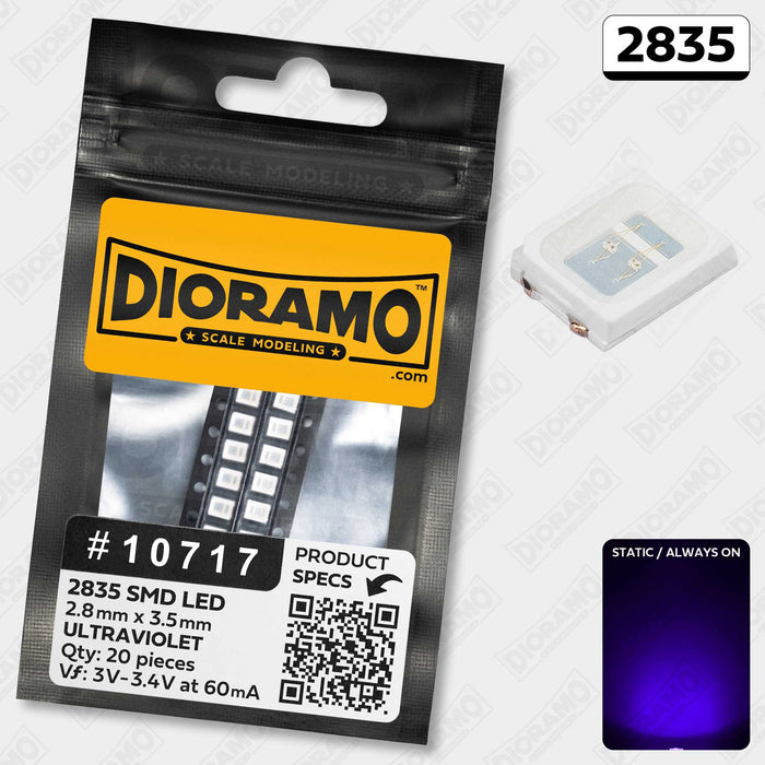 2835 Ultraviolet SMD LED Components. 20 pcs.