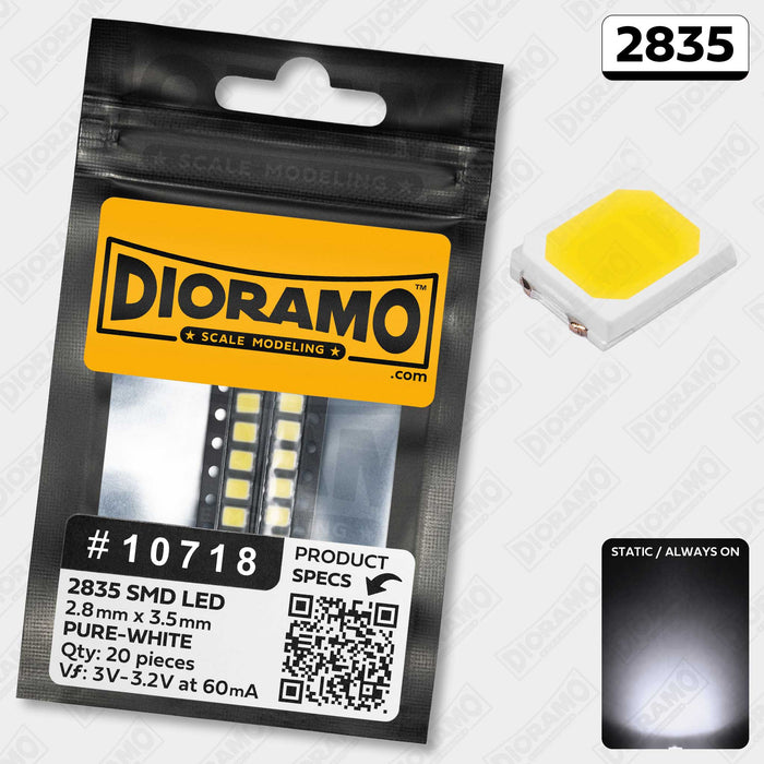 2835 Pure-White SMD LED Components. 20 pcs.