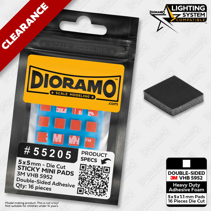5x5 mm Double-Sided Sticky Mini Pads Authentic 3M VHB 5952. 16 pcs.