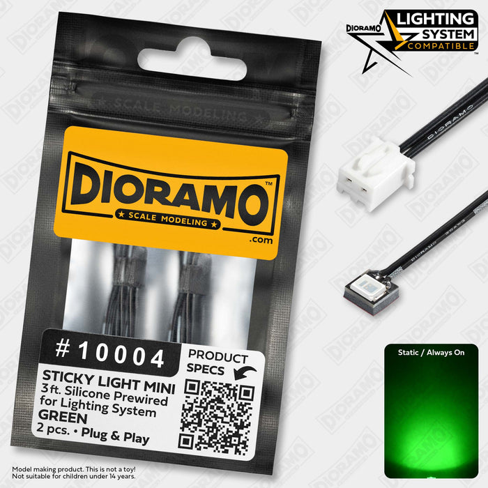 Sticky Light Mini Green. Prewired for Lighting System. 2 pcs.