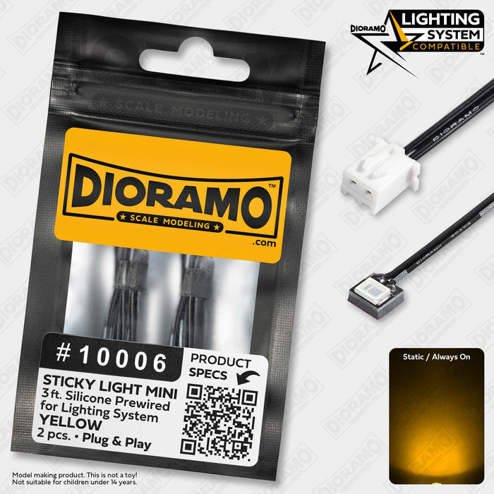 Sticky Light Mini Yellow. Prewired for Lighting System. 2 pcs.