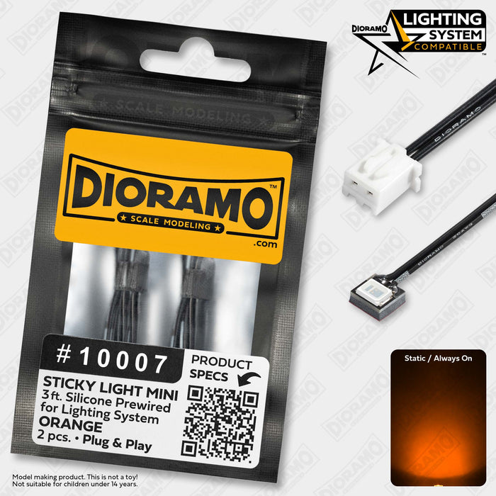 Sticky Light Mini Orange. Prewired for Lighting System. 2 pcs.