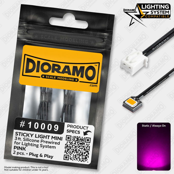 Sticky Light Mini Pink. Prewired for Lighting System. 2 pcs.