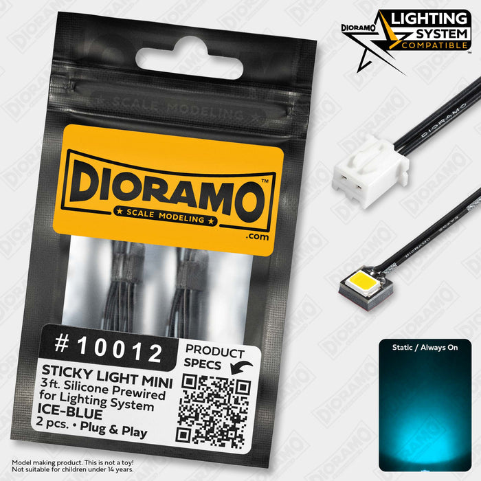 Sticky Light Mini Ice-Blue. Prewired for Lighting System. 2 pcs.