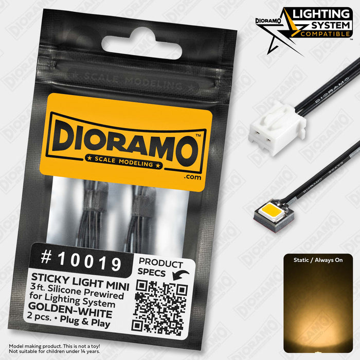 Sticky Light Mini Golden-White. Prewired for Lighting System. 2 pcs.