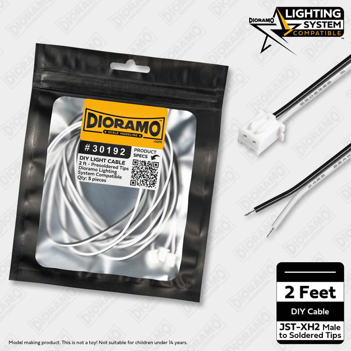 2ft. DIY Light Cable for Dioramo Lighting System. 5 pcs.