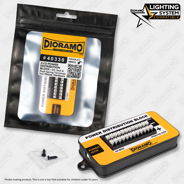 Dioramo DIY Power Distribution Block with Easy Push Spring Terminals