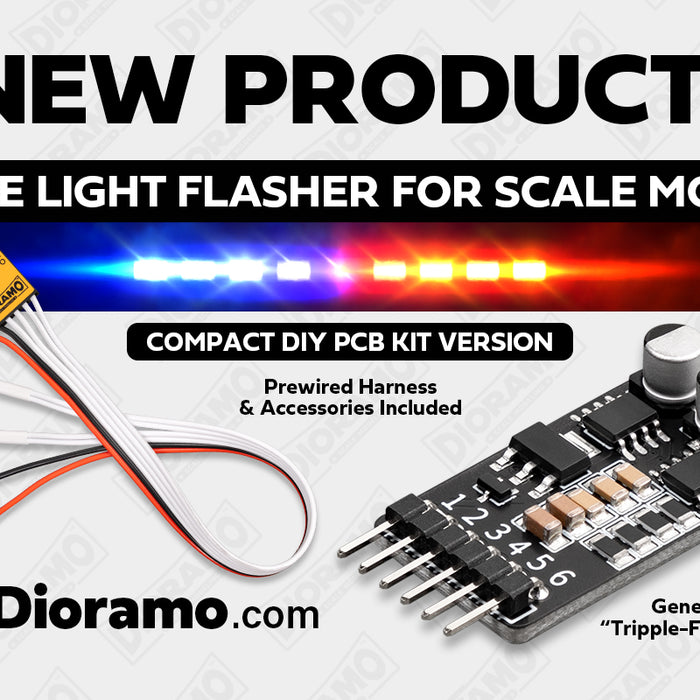 New Product: Police Light Flasher Kit for Scale Models – Compact DIY PCB Version