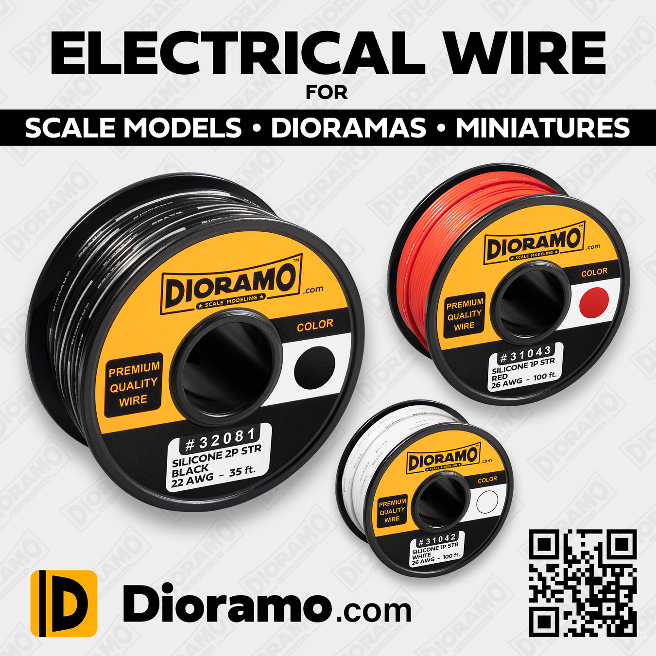 Dioramo Scale Modeling Electrical Wire Models Wiring Power Lighting Silicone Lights Distribution Electricity Flex Rolls Reels Flexible Hobby Diorama DIY Project RC DC DCC