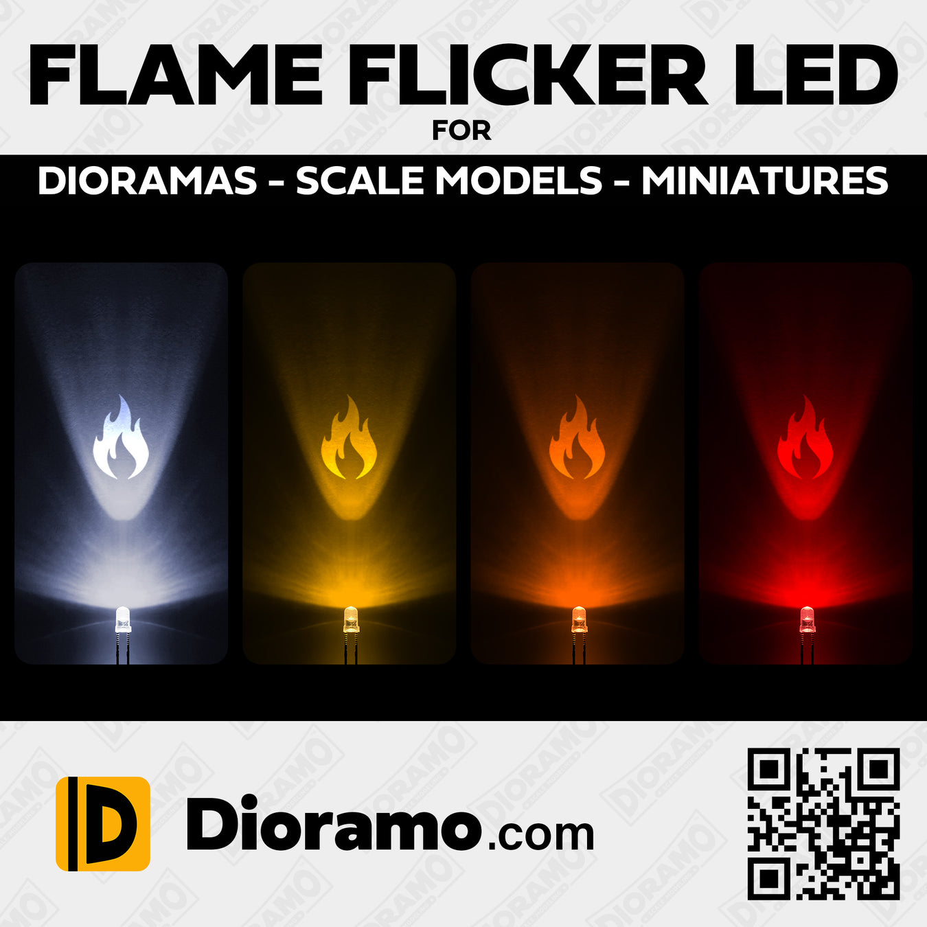 Dioramo Scale Modeling Flame Fire Flicker Flickering Burning Candle LED Lights Components Diorama Model Building Miniature Hobby Railroad Scenery Train Diecast Lego Lighting Candlelight Fireplace