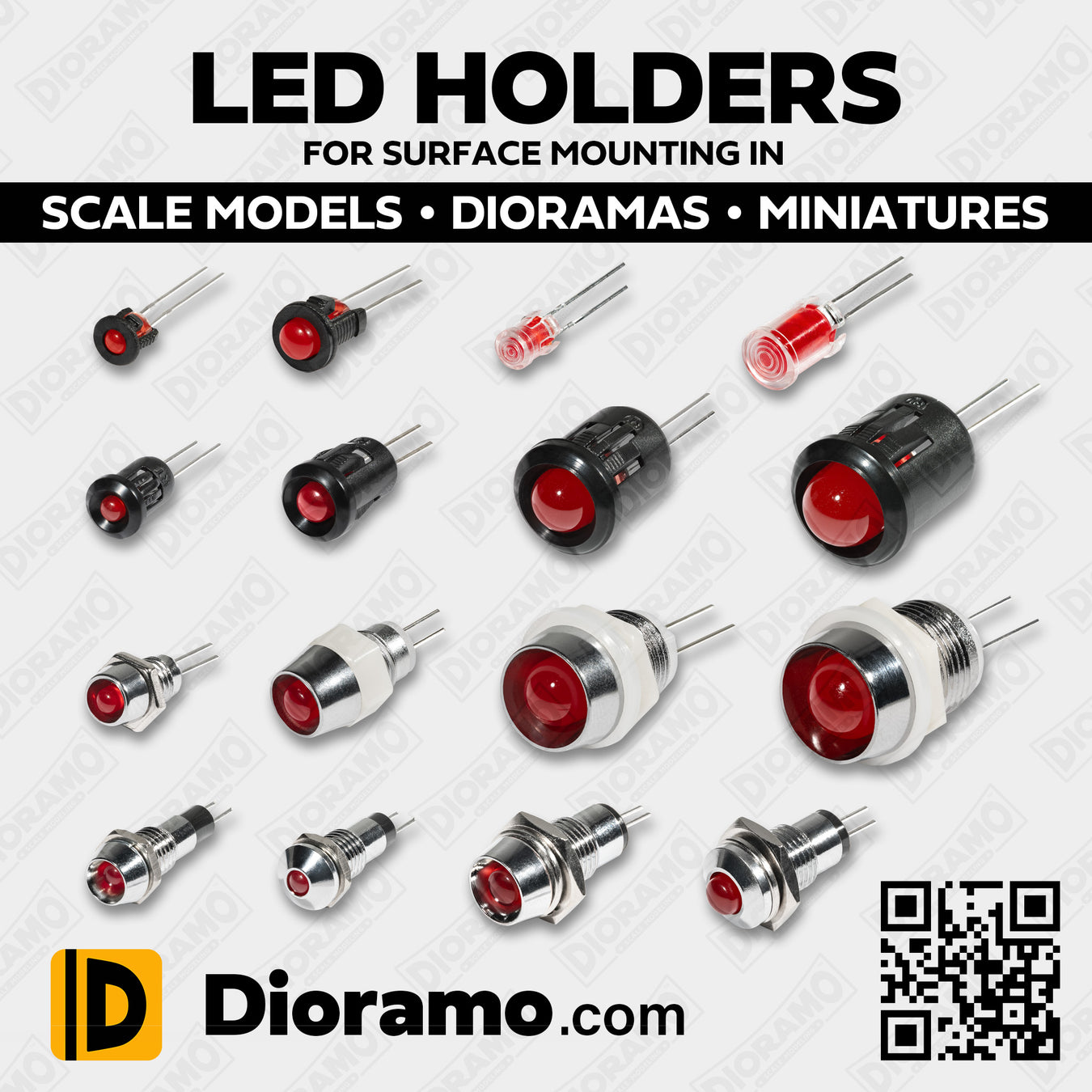 Dioramo Scale Modeling LED Mounting Holders Surface Clips Fascia Hardware Hole DIP LEDs Components Models Build Projects DIY Lighting Diorama Lights