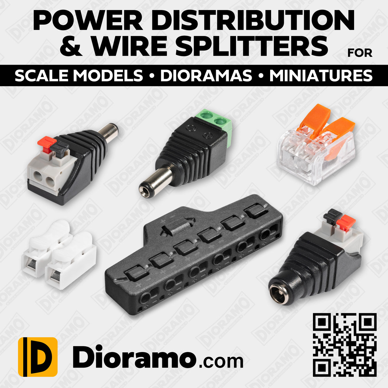 Dioramo Scale Modeling Power Distribution Wire Splitters LED Wiring Electrical Lighting LEDs Wires Adapters Plugs Electricity Lights Diorama Models Miniatures DIY