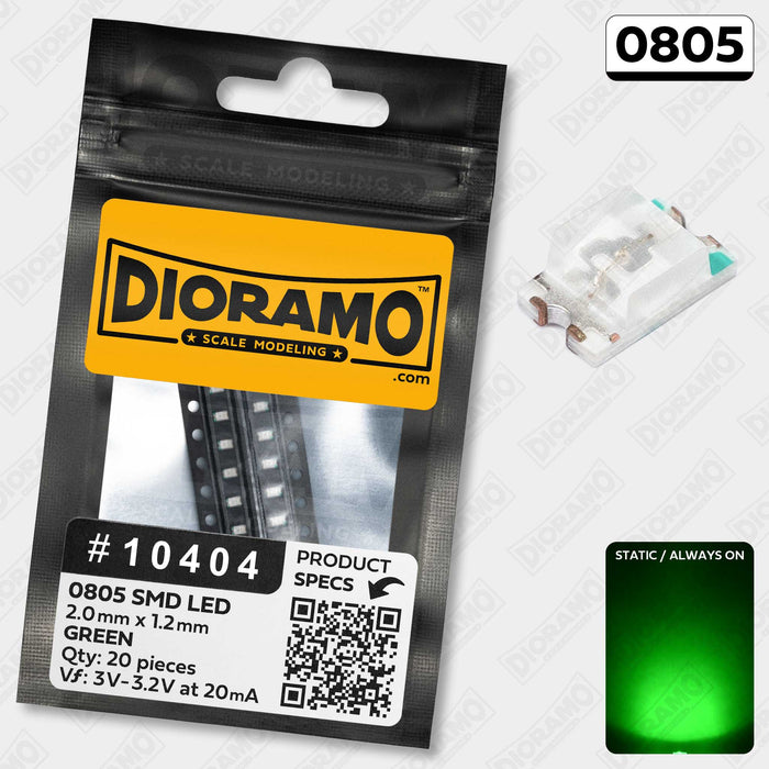 0805 Green SMD LED. 20 pcs.