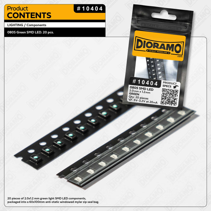 0805 Green SMD LED. 20 pcs.