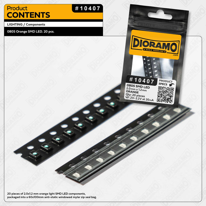 0805 Orange SMD LED. 20 pcs.