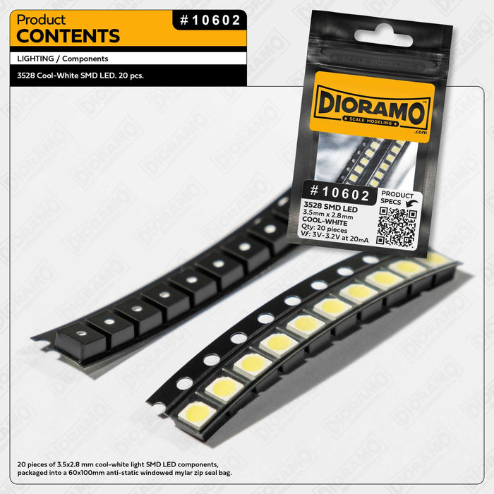 3528 Cool-White SMD LED. 20 pcs.