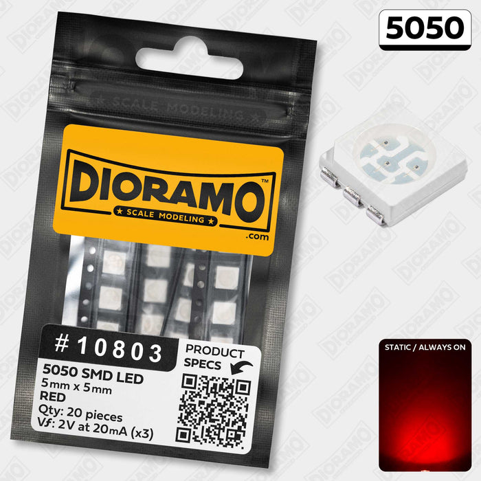 5050 Red SMD LED. 20 pcs.