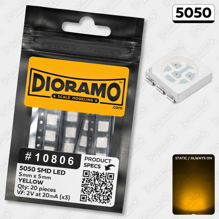 5050 Yellow SMD LED. 20 pcs.