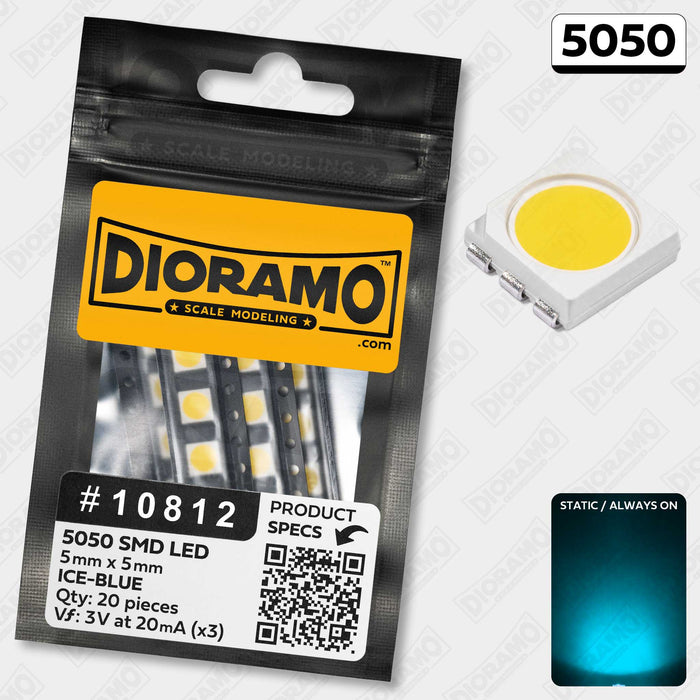 5050 Ice-Blue SMD LED Components. 20 pcs.