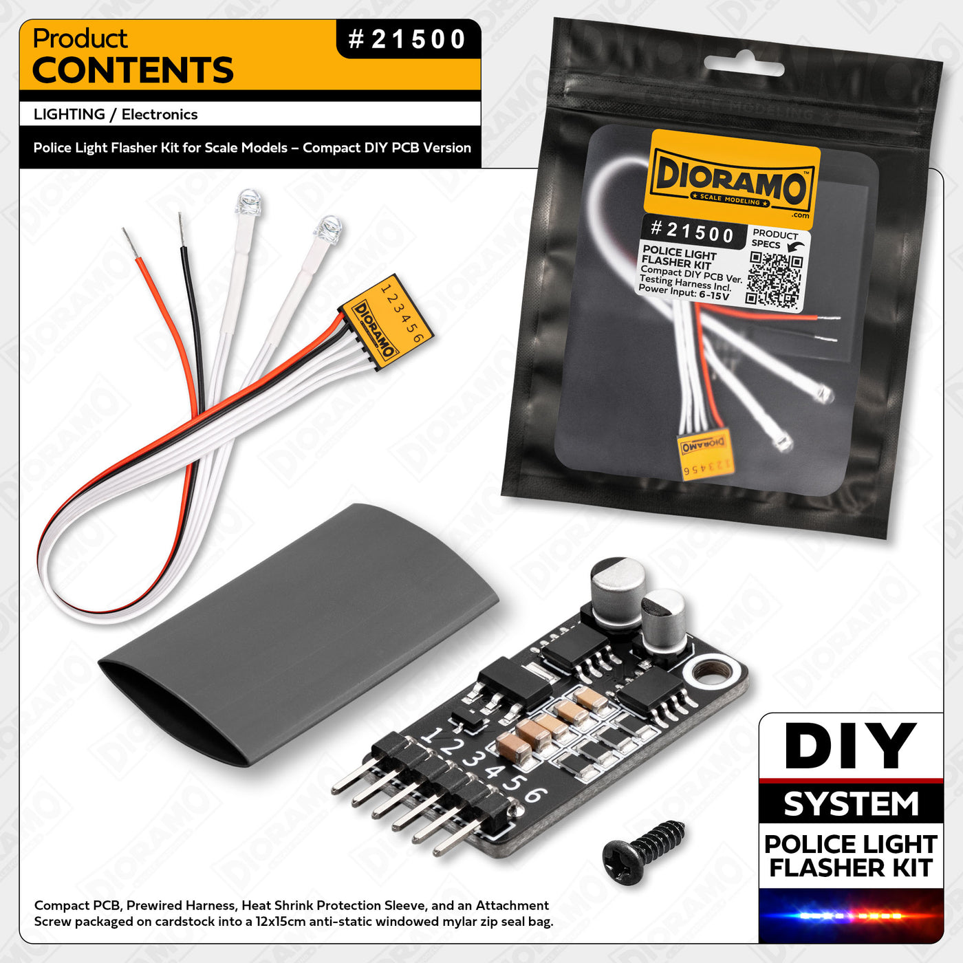 Flasher Kit Police Light Flasher Kit for Scale Models – Compact DIY PCB Version ...