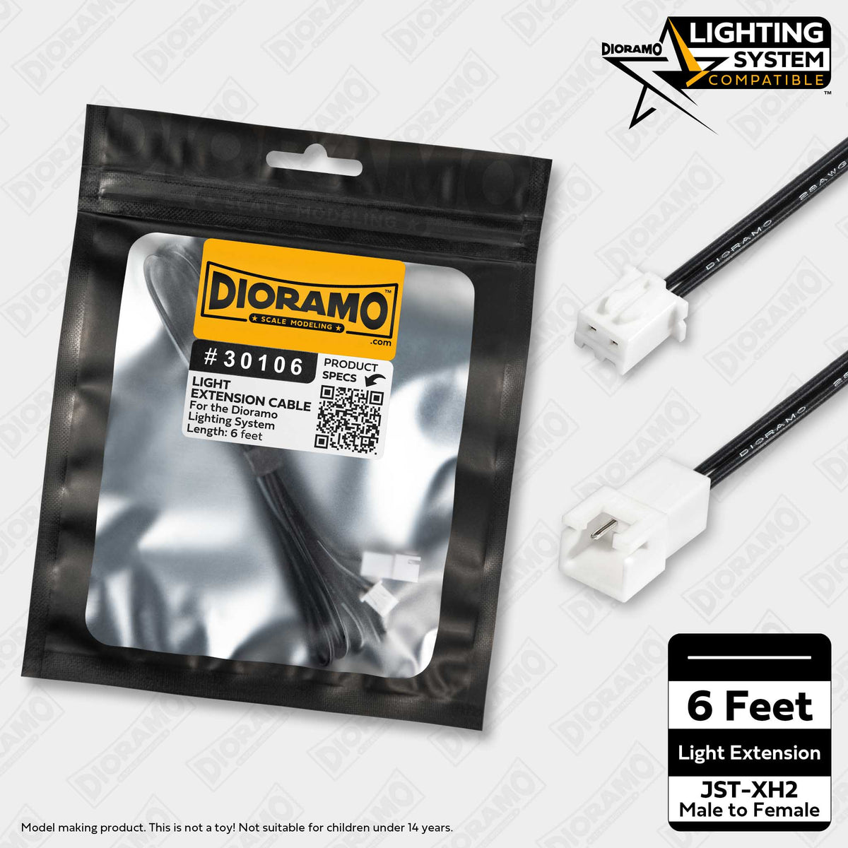6ft Light Extension Cable for Dioramo Lighting System — Dioramo Scale ...