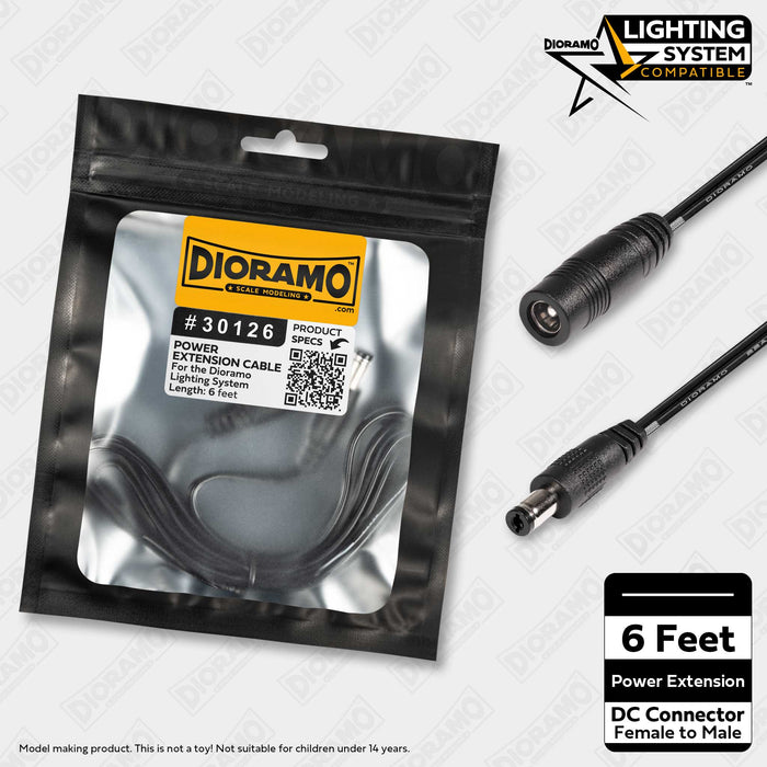 6ft Power Extension Cable for Dioramo Lighting System