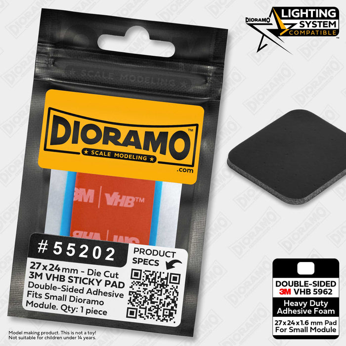 27x24mm Double-Sided Die-cut 3M VHB Sticky Pad for Small Dioramo Modules