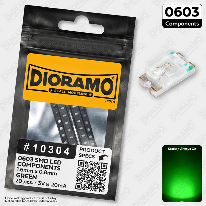 0603 Green SMD LED Components. 20 pcs.