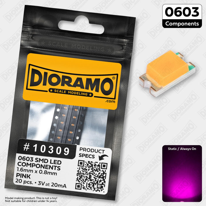 0603 Pink SMD LED Components. 20 pcs.