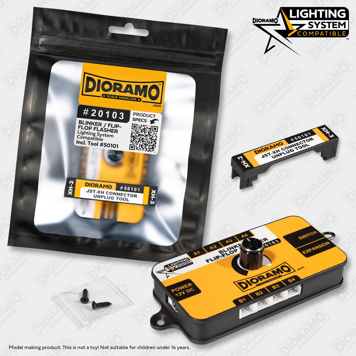 Blinker / Flip-Flop Flasher for Dioramo Lighting System & JST-XH