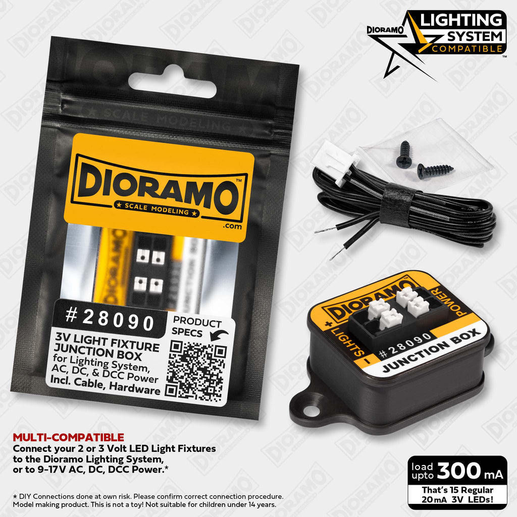 3V LED Light Fixture Junction Box for Lighting System, AC, DC, or