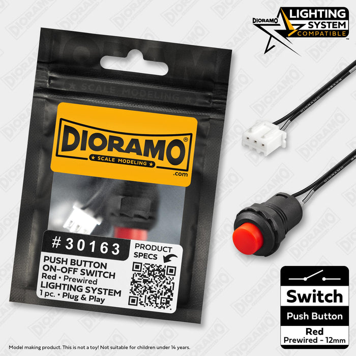 Switch ON-OFF Red Latching Push Button Prewired for Lighting System