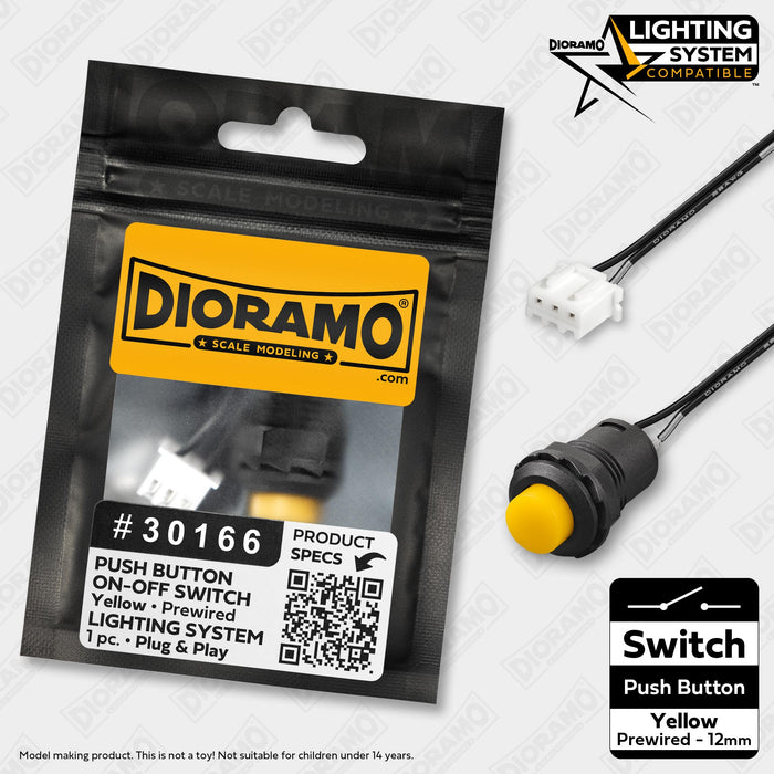 Switch ON-OFF Yellow Latching Push Button Prewired for Lighting System