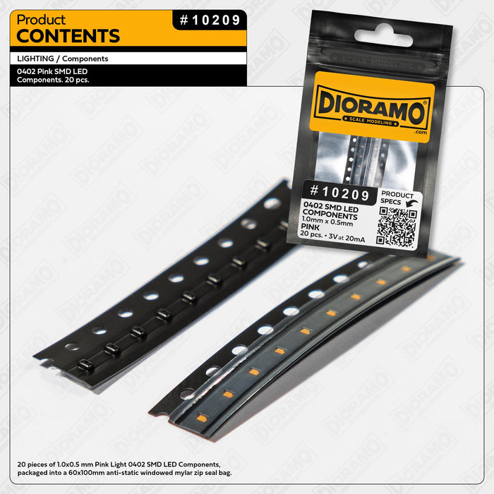 0402 Pink SMD LED Components. 20 pcs.