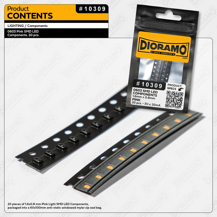 0603 Pink SMD LED Components. 20 pcs.